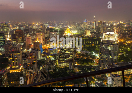 View from the roof terrace of the Banyan Tree Hotel on to the skyline of Bangkok, Bangkok, Thailand Stock Photo