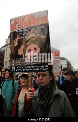 March for farmed animals, London Stock Photo