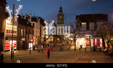 Christmas lights in Dumfries town centre Stock Photo