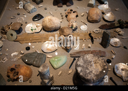 Museo Nacional De Antrolopogia in Mexico City DF - Templo Mayor Offerings Stock Photo