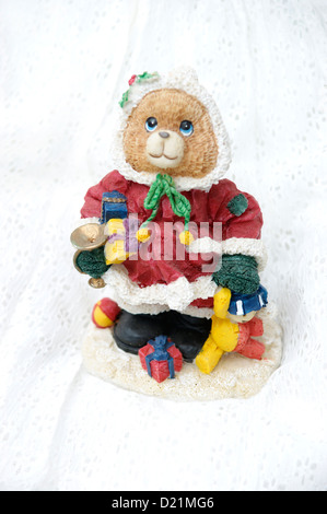 Novelty ornamental teddy bear dressed as Father Christmas (Santa Clause) Stock Photo