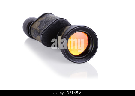 military colored monocular isolated on white background Stock Photo