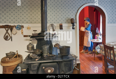 Pioneer Kitchen exhibit at West of the Pecos Museum in Pecos, Texas, USA Stock Photo