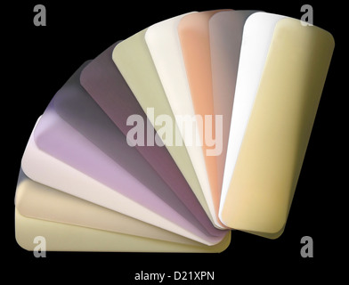 semi-transparent venetian blinds color chart Stock Photo