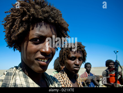 Afar Tribe Warriors, Assaita, Afar Regional State, Ethiopia Stock Photo