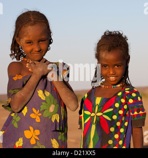 Young Afar Tribe Girls, Assaita, Afar Regional State, Ethiopia Stock Photo