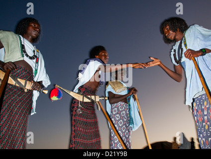 Afar Tribe Warriors, Assaita, Afar Regional State, Ethiopia Stock Photo