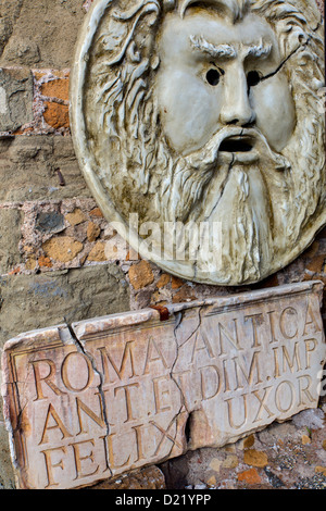 Replica of the Bocca della Verita' statue Stock Photo