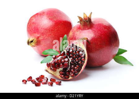 Pomegranates on a white background. Isolated. Stock Photo
