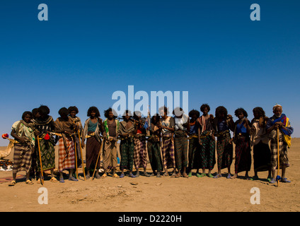 Afar Tribe Warriors, Assaita, Afar Regional State, Ethiopia Stock Photo