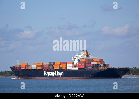 Pointe a la Hache, Louisiana - Shipping on the Mississippi River below New Orleans. Stock Photo