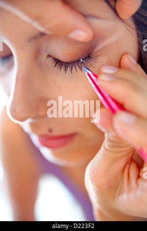 Eyelashes extensions Stock Photo