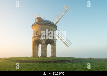 Misty Autumn sunrise, Chesterton windmill, Warwickshire, UK Stock Photo