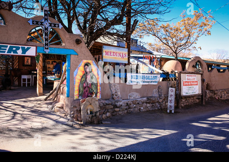 Religious artwork for sale in Chimayo in New Mexico Stock Photo