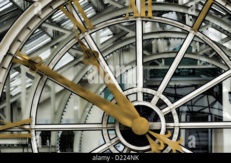 Close up a clock in St Stephen Green Shopping Centre in Dublin, Ireland Stock Photo