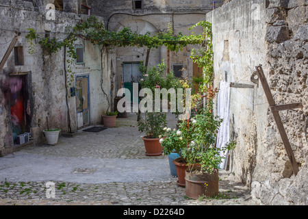 Old village of Matera, the Subterranean City, Basilicata, Italy, Stock Photo