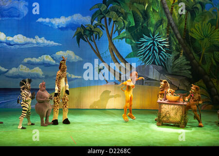 MADAGASCAR LIVE Musical on tour at the BIC in Bournemouth, Dorset, UK in January 2013. Stock Photo