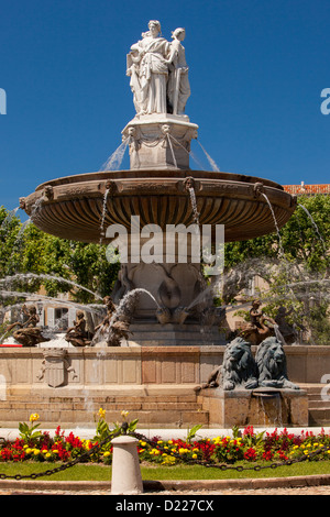 The ornate Rotonde Fountain in Aix-en-Provence, France Stock Photo