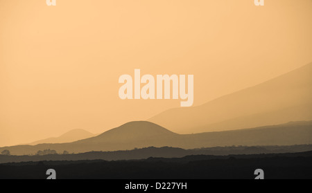 Receding foothills of Mauna Loa on the Big Island of Hawaii. Stock Photo