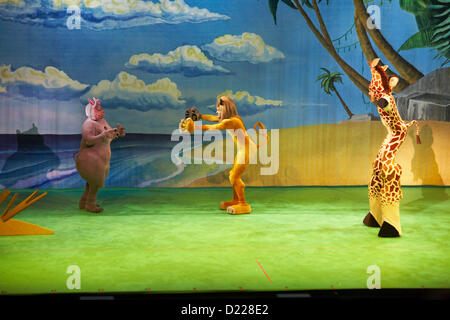 MADAGASCAR LIVE Musical on tour at the BIC in Bournemouth, Dorset, UK in January 2013. Stock Photo