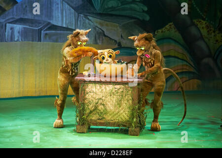 MADAGASCAR LIVE Musical on tour at the BIC in Bournemouth, Dorset, UK in January 2013. Stock Photo