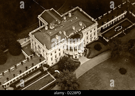 historical aerial photograph White House, Washington, DC Stock Photo