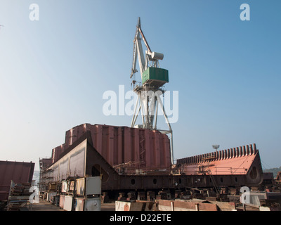 new boat on dock in the shipyard Stock Photo