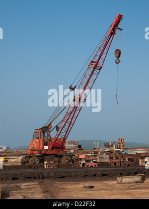 old crane on the vehicle Stock Photo