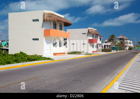 Colourful properties on Isla Mujeres, Mexico Stock Photo