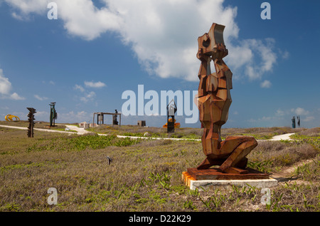 Sculpture Garden at Punta Sur, Isla Mujeres, Mexico Stock Photo
