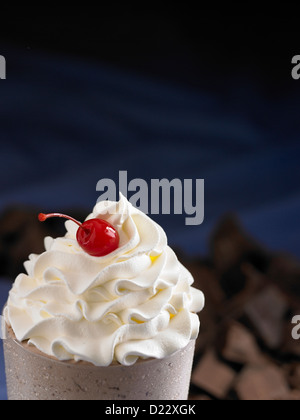 chocolate shake with whipped cream Stock Photo