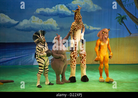 MADAGASCAR LIVE Musical on tour at the BIC in Bournemouth, Dorset, UK in January 2013. Stock Photo