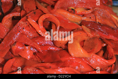 Red roasted peppers, Spanish mediterranean food Stock Photo