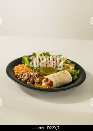 Chicken burrito plate Stock Photo