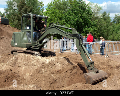 Army Open Day 2012 in the Netherlands Oirschot,Dutch Army small excavator Stock Photo