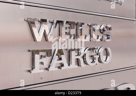 Wells Fargo Bank sign Stock Photo