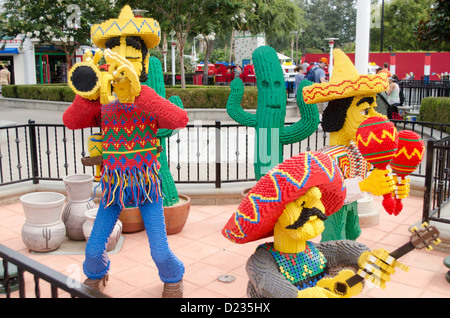 Mexican figures on the street in Legoland California Resort amusement theme park, San Diego, California, USA Stock Photo
