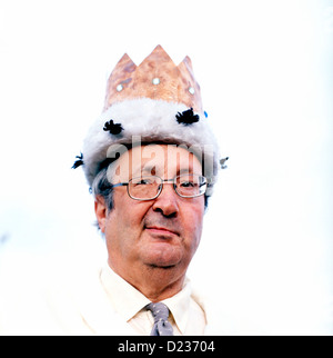 Richard Booth, book shop owner and President of the International Book Town movement and the King of Hay-on-Wye at the Hay Festival UK   KATHY  DEWITT Stock Photo