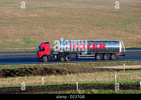 Hoyer tanker lorry on M40 motorway, UK Stock Photo