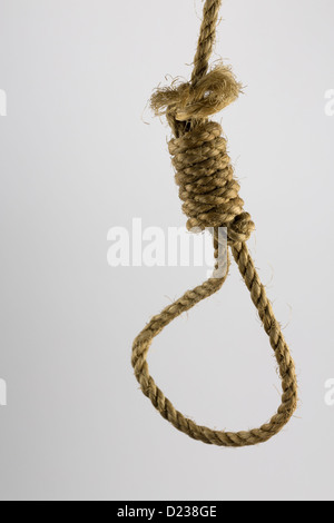 Rope noose isolated on white background Stock Photo
