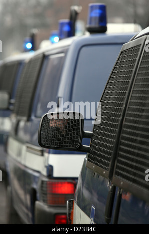 Poznan, Poland, police patrol cars during a demonstration Stock Photo