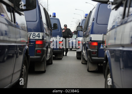 Poznan, Poland, police patrol cars during a demonstration Stock Photo