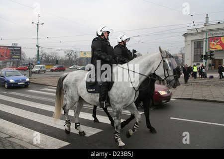 Poznan, Poland, police squadron of riot police Stock Photo