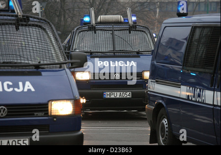 Poznan, Poland, police patrol cars during a demonstration Stock Photo