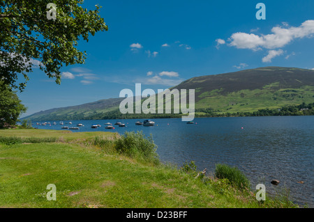 Boats on Loch Earn at Lochearnhead Stirling District Scotland Stock Photo