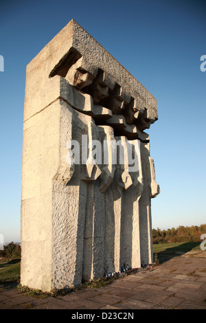 Monument at the former Plaszow concentration camp, Krakow, Poland Stock Photo