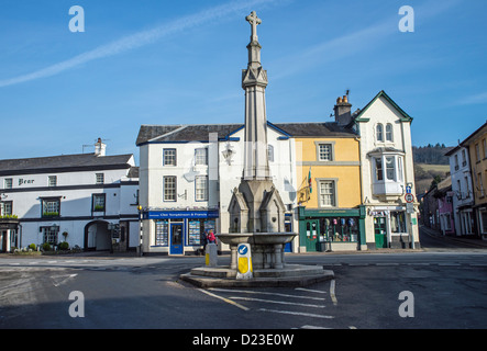 Centre of Crickhowell, a small town in the eastern part of the Brecon Beacons National Park in Wales UK Stock Photo