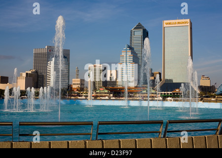 Friendship Fountain in Downtown Jacksonville Florida Stock Photo