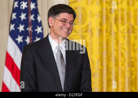 President Barack Obama nominates Jack Lew for Secretary of the Treasury. Stock Photo