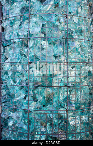 Glass blocks in a building wall Stock Photo